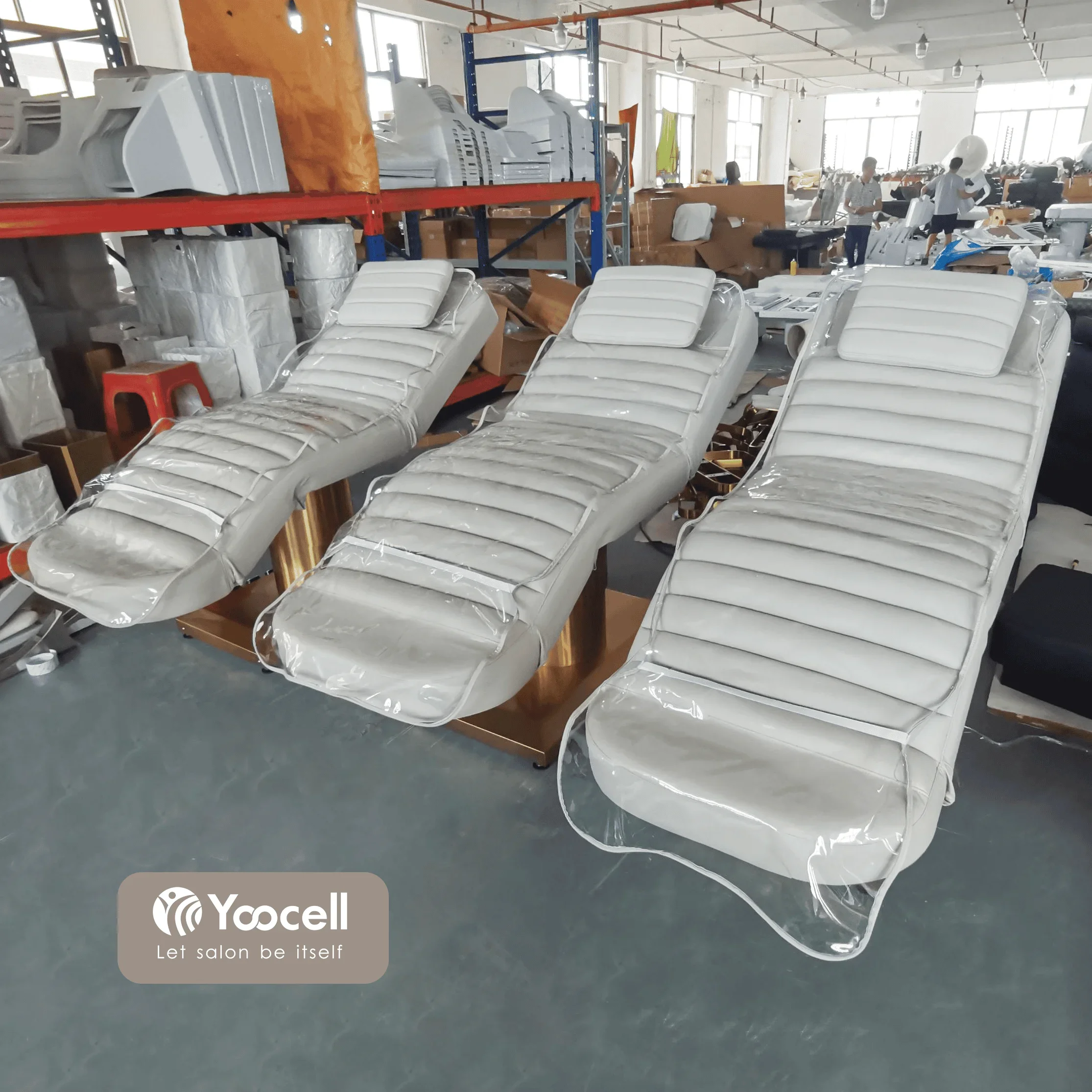 

Yoocell горячая Распродажа esthecian lash bed Luxury 3 Motors электрические ресницы для лица, красивая кровать белого и золотого цвета