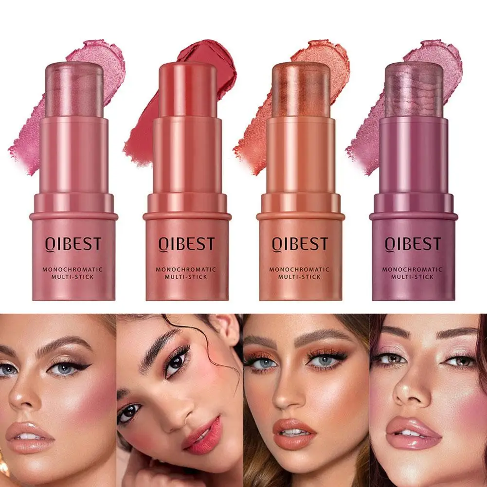 Water Jelly Tint Stick Shiny Lasting Lip Cheek Eyeshadow Women Blush Balm 4Colors Multi-use Gloss Natural Lip Rouge Moistur M9S5