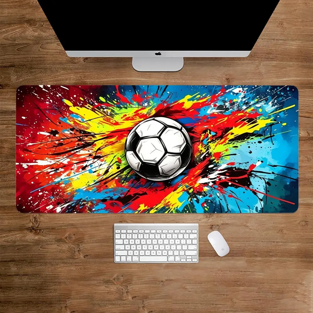 Colorful Soccer Ball Splash Gaming Mats Large Mousepad 900x400 Desk Interior Desk Mats Keyboard Mat Rug Mouse Mat Carpet Decor
