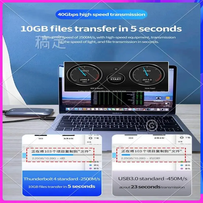 

ATTT-Thunderbolt 4 Cable Type-C Cable 40Gbps Cable USB C 8K 60Hz Certified 40Gbps Fast Speed PD100W For Pro Acer USB 4 C