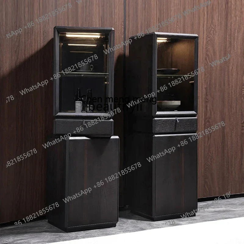 

Italian minimalist decoration, display cabinet, living room locker storage, dining edge, solid wood study rotating bookshelf H