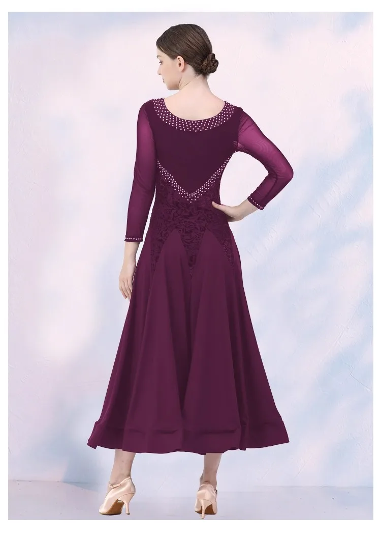 Eleganckie suknie balowe damskie na rok 2025, standardowe stroje do walca na zawody, ekskluzywne nowoczesne kostiumy sceniczne.