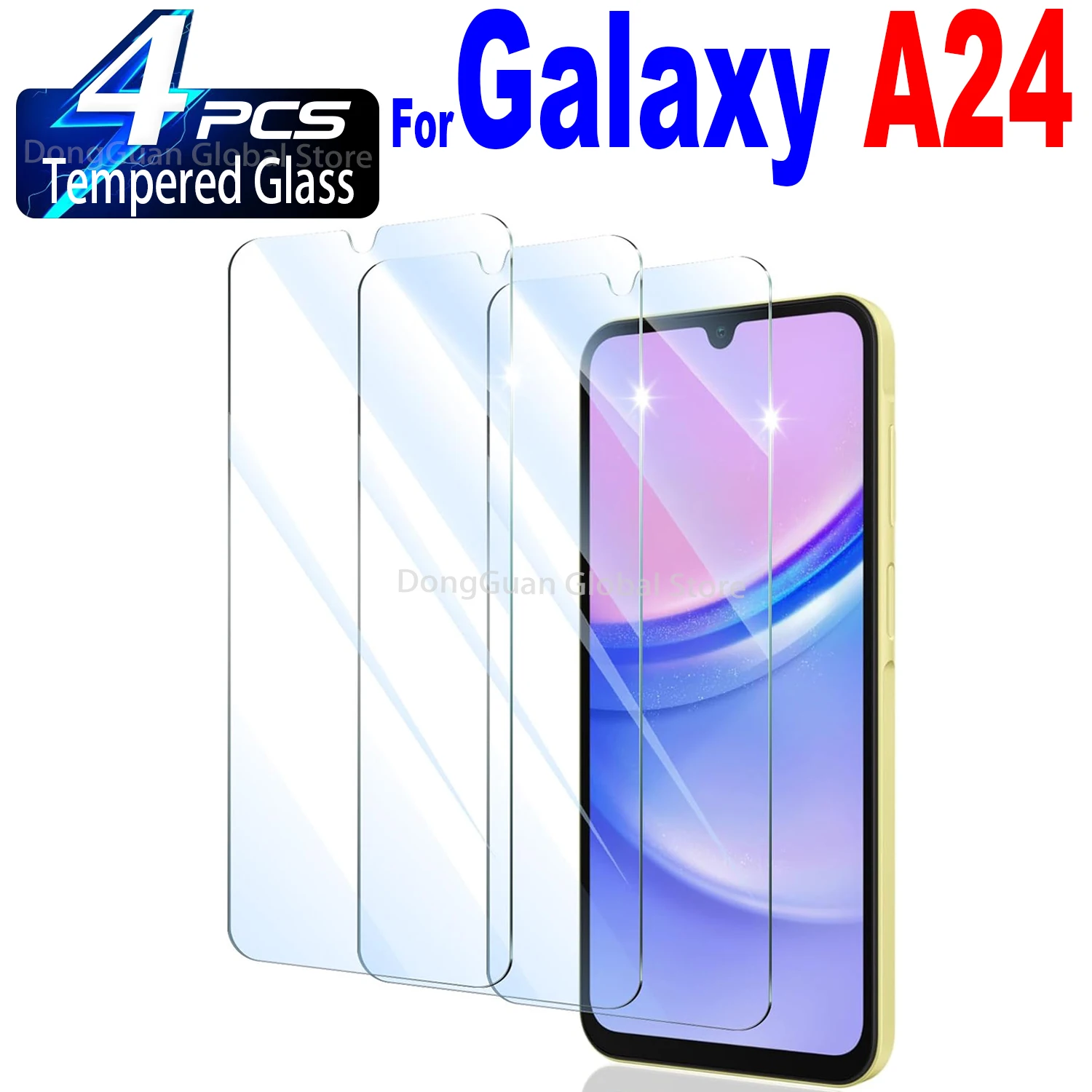 

1/4Pcs Tempered Glass For Samsung Galaxy A24 Screen Protector Glass Film