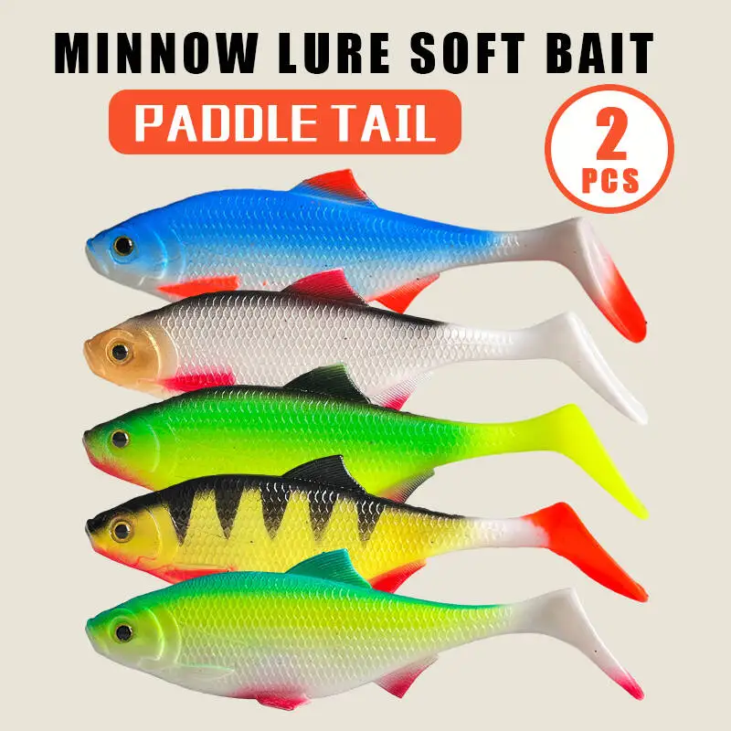 Image of 2 Stück Großer Weichköder T-Tail 27g Meeresfischerei-Köder Imitierter Weichfischköder