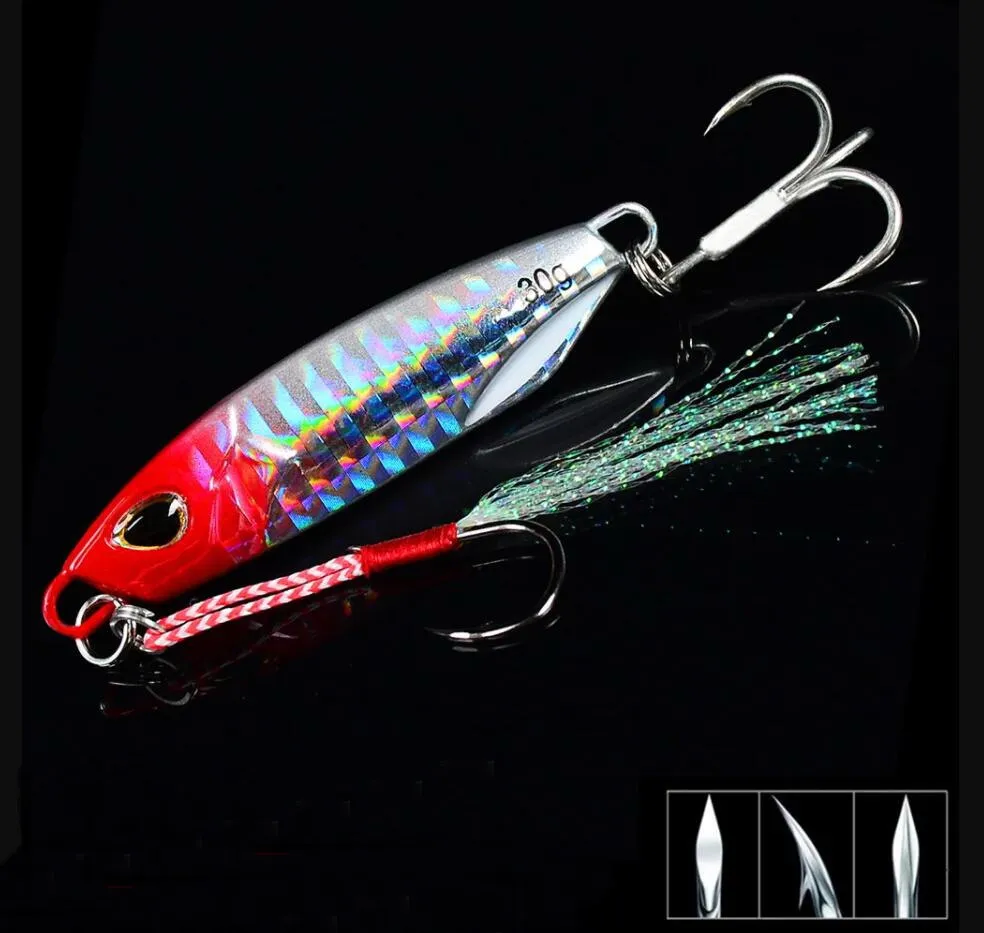10pcs/lot Metal Cast Jigs Lure Spoon 10G - 30G 40G 50G Shore Casting Jigging Fish Sea Bass Fishing Lure Artificial Bait Tackle