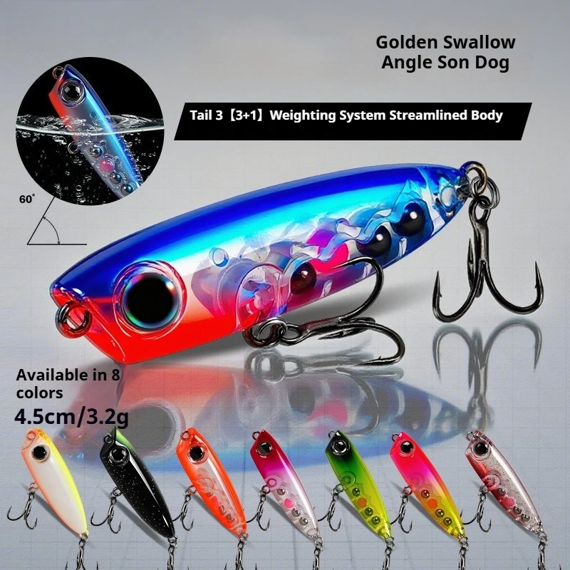 

3.2g Micro Jig Popper Lure Set Topwater Fishing Baits for Stream White Bait Small Fish Lure Tackle
