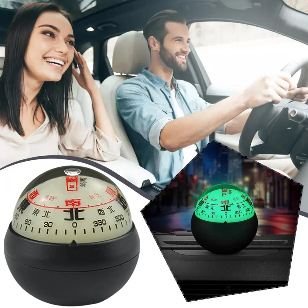 

Car Automobile Interior Decoration Guide Ball Dashboard Shape Fluorescent Lost Anti W/E/N/S Spherical Decoration N7L8