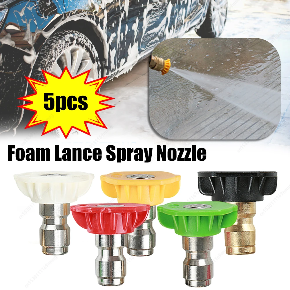 5 Stück Hochdruckreiniger Schneeschaumlanze Sprühdüse 2,5 GPM 0-40 Grad 3600 PSI/250 BAR Waschmaschine Schneeschaumlanze Spray