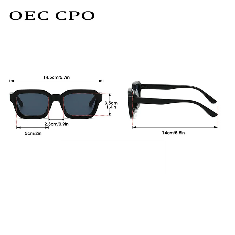 OEC CPO New Fashion Square Women Sunglasses Shades UV400 Brand Designer Punk Sun Glasses Female Trending Men Eyewear