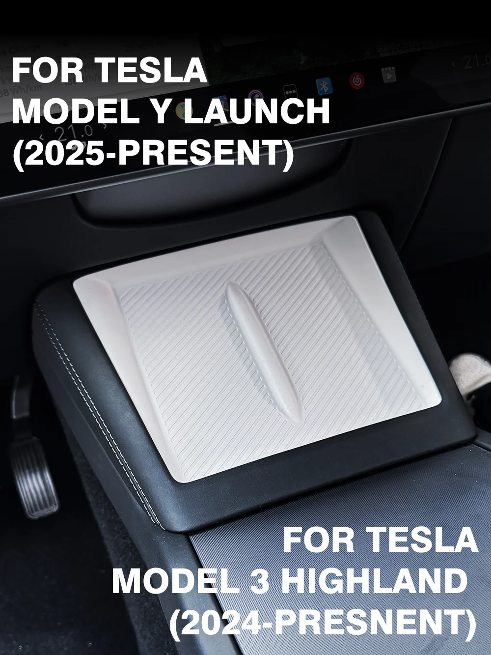 Für TESLA Model Y Juniper Launch 2025 Modell 3 2024 Highland Wireless Charging Silikon-Pad-Abdeckung Center Control Bottom Matte – Detail 2
