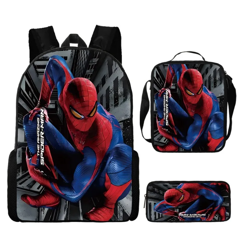 3pcs/set Marvel SpiderMan Children Schoolbag Lunch Bag Pencil Case Three Piece Set Avengers Back To School Season Gifts