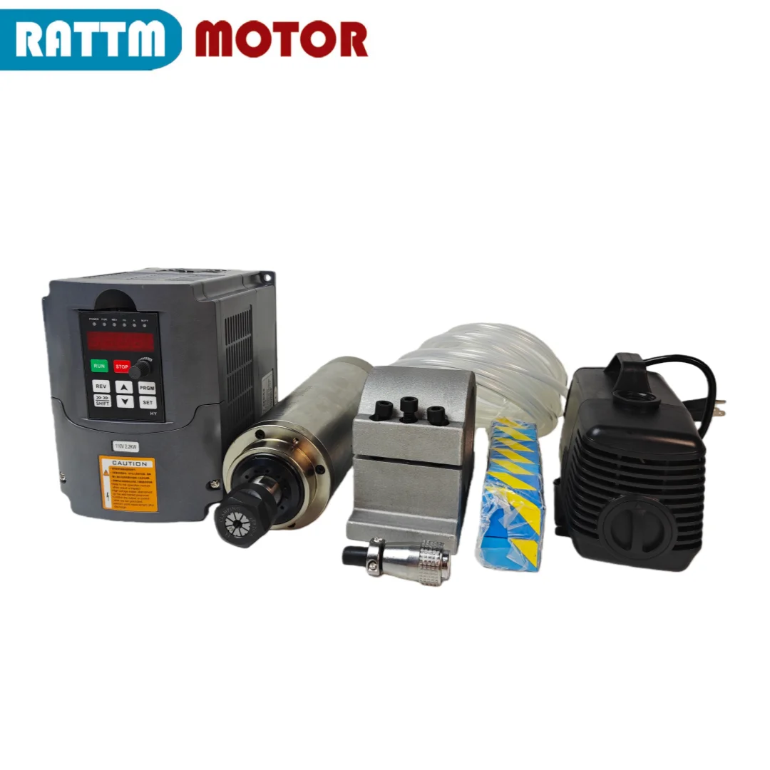 CNC Milling Router kit 2.2KW ER20 Water Cooling Cooled spindle motor GDZ80-2.2B & HY Inverter VFD +Clamp