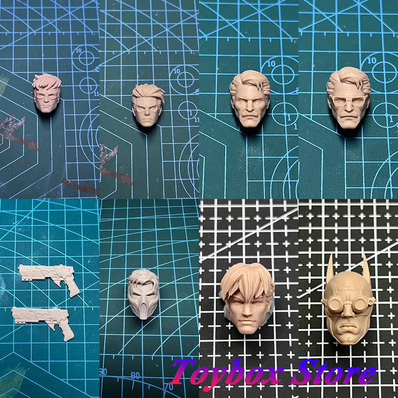 DC-Serie Batman Doppel pistole weiß Modell Gordon Polizei Jason Todd rote Haube Bösewicht unbemalte Kopf Skulptur für ml Mezco Körper