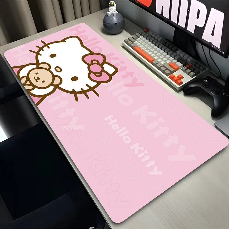 Mouse Pad Computer Gaming Accessories Kawaii Mousepad Rubber Cute Extended Desk Mat Laptop Gamer Keyboard Pad H-hello K-kitty