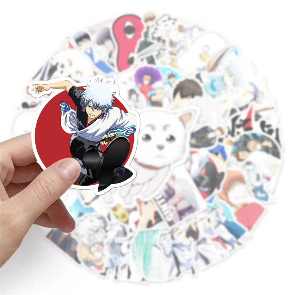 50PCS Gintama Cartoon Japanese Manga Graffiti Sticker Creative Sticker Desk Guitar Computer Waterproof  Sticker