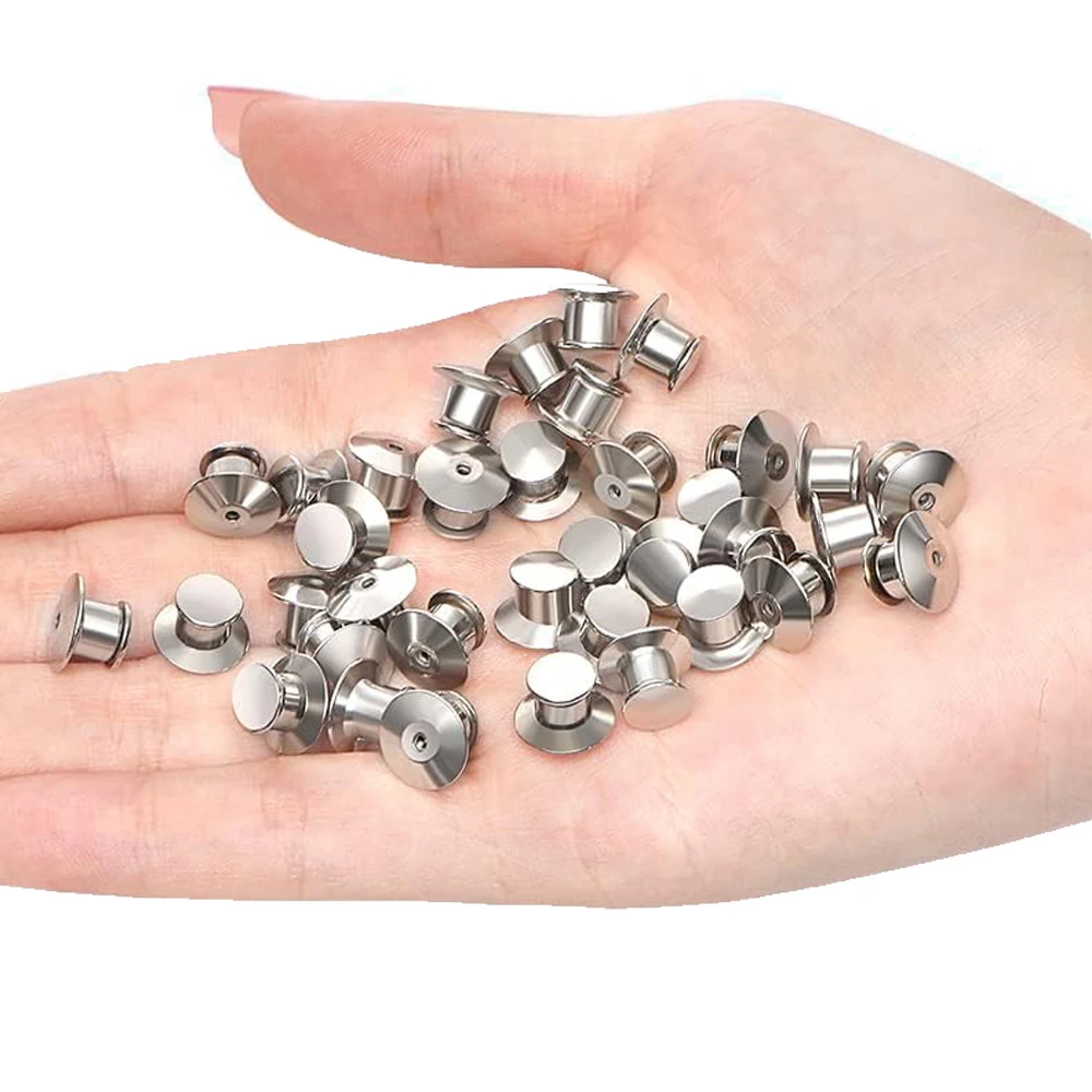 10/30/50pcs Safety Brooch Lock Metal Pins Back Keeper Caps Clasps For DIY Jewelry Making Accessories Findings Supplies Crafts view 6