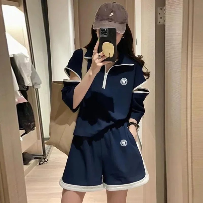 Personalized design Women Golf Wear 2024 Summer New Two Piece Set Luxury Brand Golf Suits Korean Fashion SweatSuit Women\'s Set