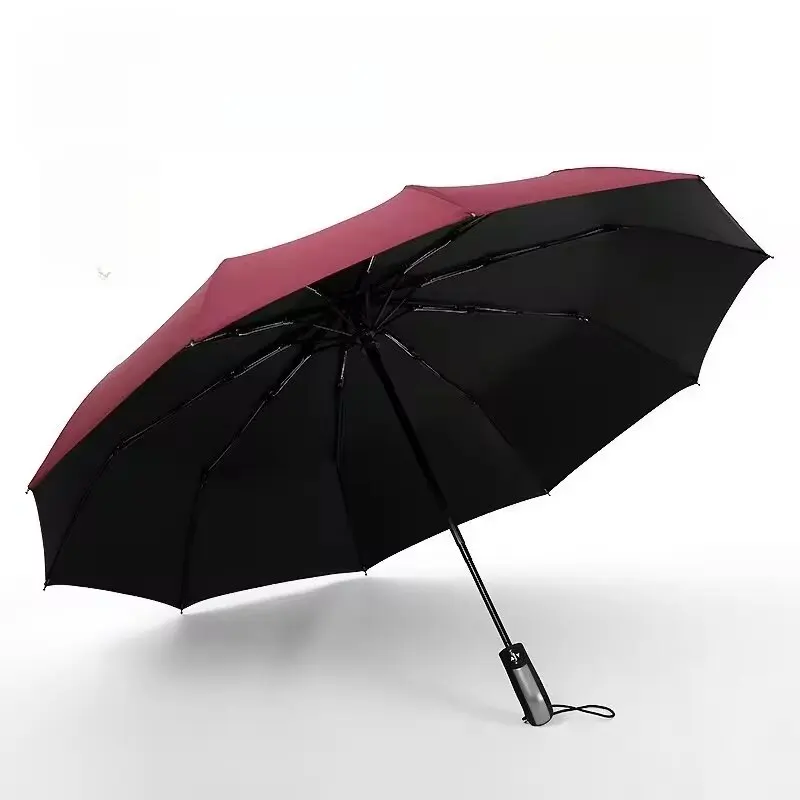 NEW Automatic Folding Vinyl Umbrella, Ten-Bone Umbrella Is Strong, Windproof and Rainproof, Large Umbrella for Business Use