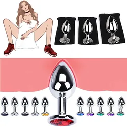 3Size Stainless Steel Crystal Anal Plug Stimulator Anal Sex Toy Anal Trainer Prostate Massager Dildo Flirt Toy for Women Man Gay