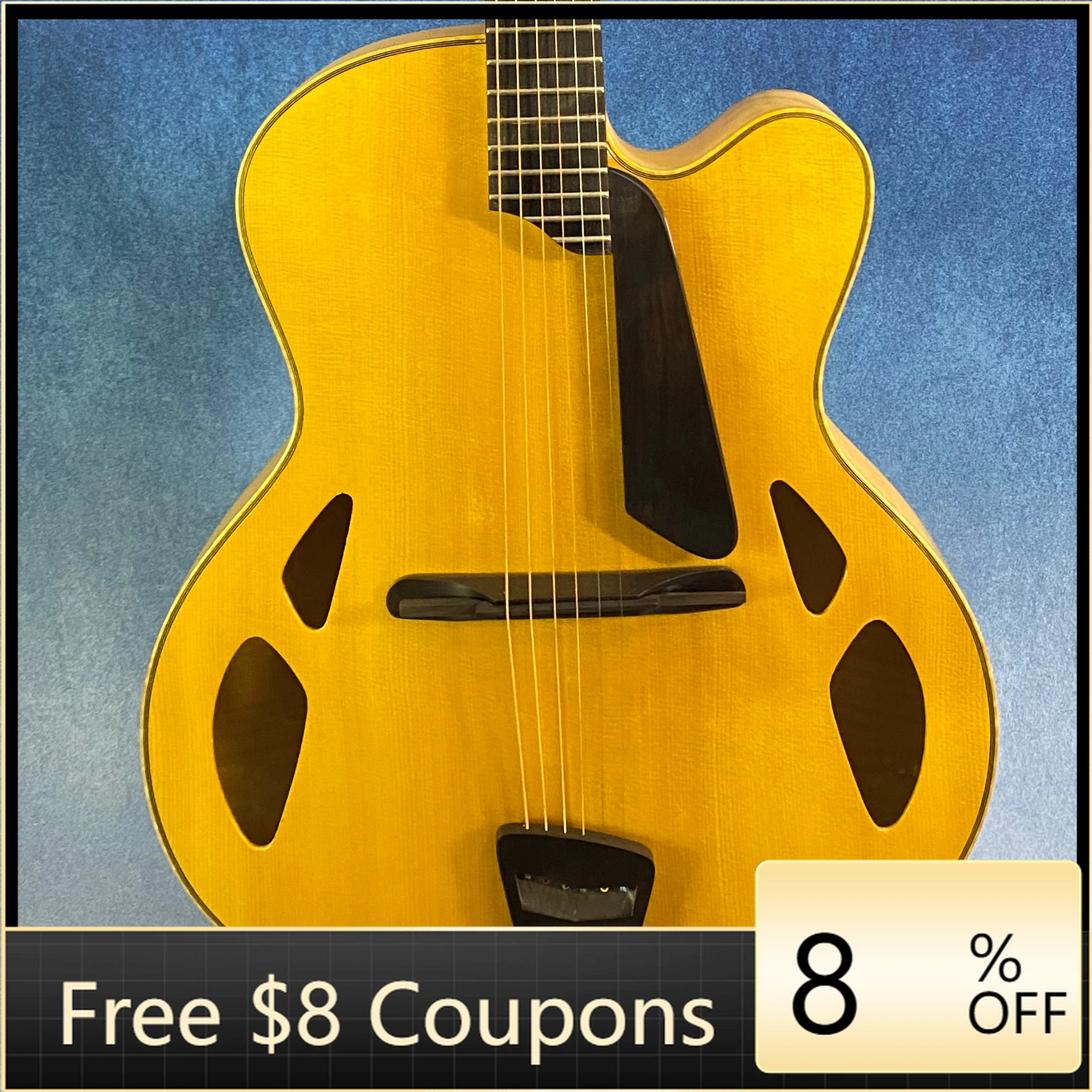 

STLF Yunzhi Luthier Handcrafted 17\" Archtop Electric Jazz Guitar Flamed Maple Hollow Body Spruce Ebony Fingerboard Maple Solid