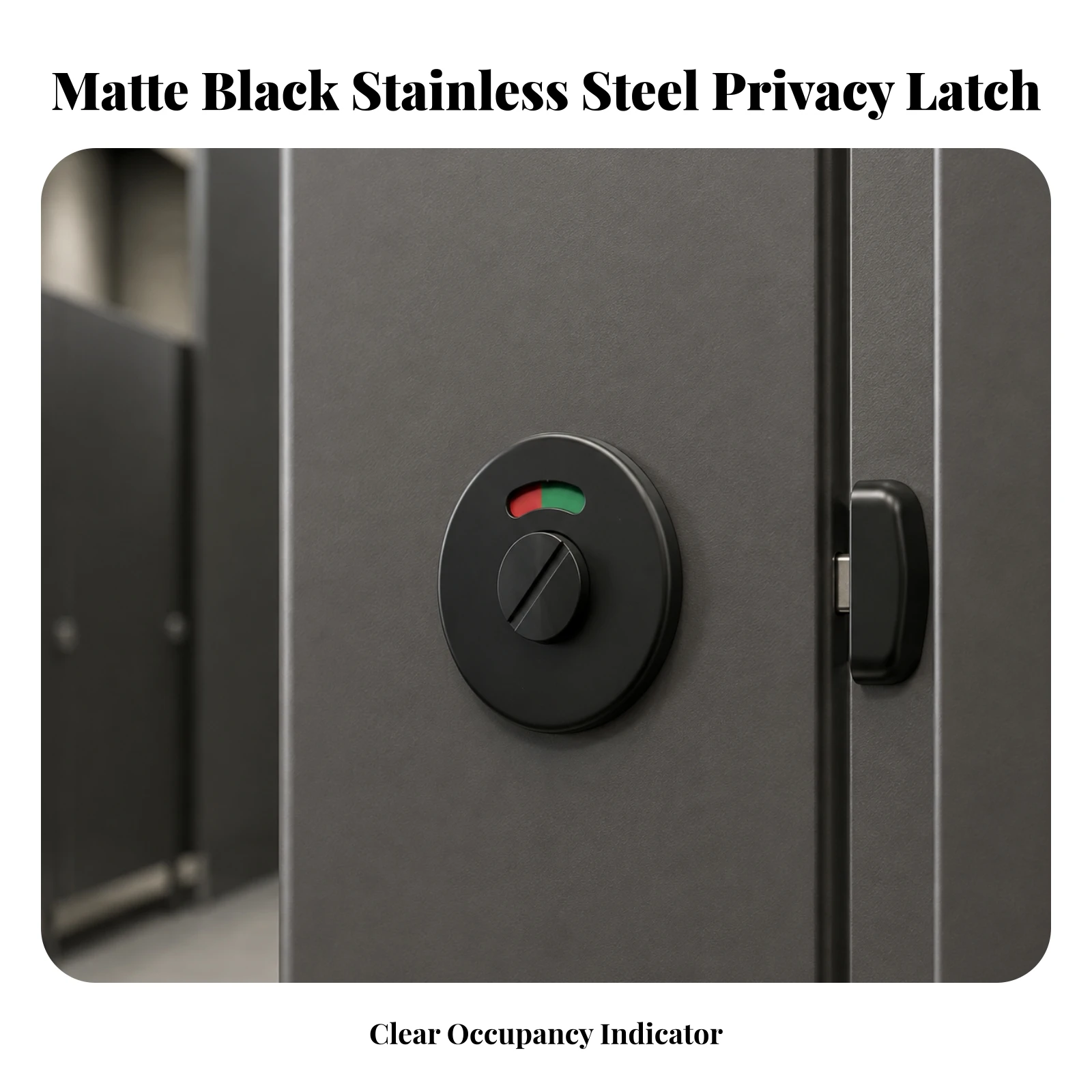 Restroom Partition Door Indicator Lock Surface Mounted Privacy Lock with Vacant Occupied Indicator Door Latch Anti-Rust Hardware