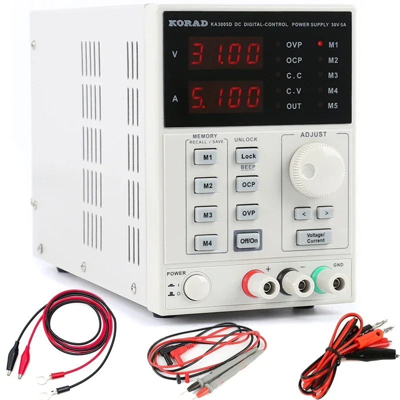 KA3005D Precision Adjustable LCD Digital Programmable Laboratory Switching DC Power Supply 30V 5A 220V 110V