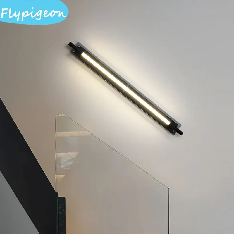 الشمال الرجعية طويلة الجدار مصباح Moke رمادي عكس الضوء الجدار الخفيفة لغرفة المعيشة الممر غرفة نوم تركيبة إضاءة حديثة ديكور فندق المنزل