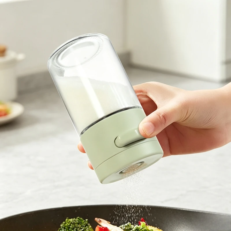 Press Type Quantitative Spice Shaker 0.5g Precise Salt Dispenser Moisture-proof Sealed Glass Seasoning Bottle for Kitchen