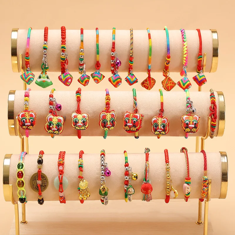 Pure Handmade  Dragon Boat Festival Colorful Bracelet Children s Baby Woven Red Adult Tiger Zongzi Sachet Hand Rope  Gifts