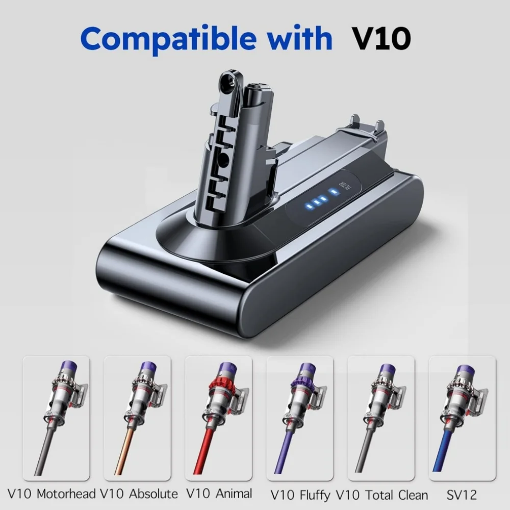 New For Dyson V10 6000mAh 25.2V Battery for Dyson SV12 Battery Absolute Animal Li-ion Vacuum Cleaner Rechargeable.