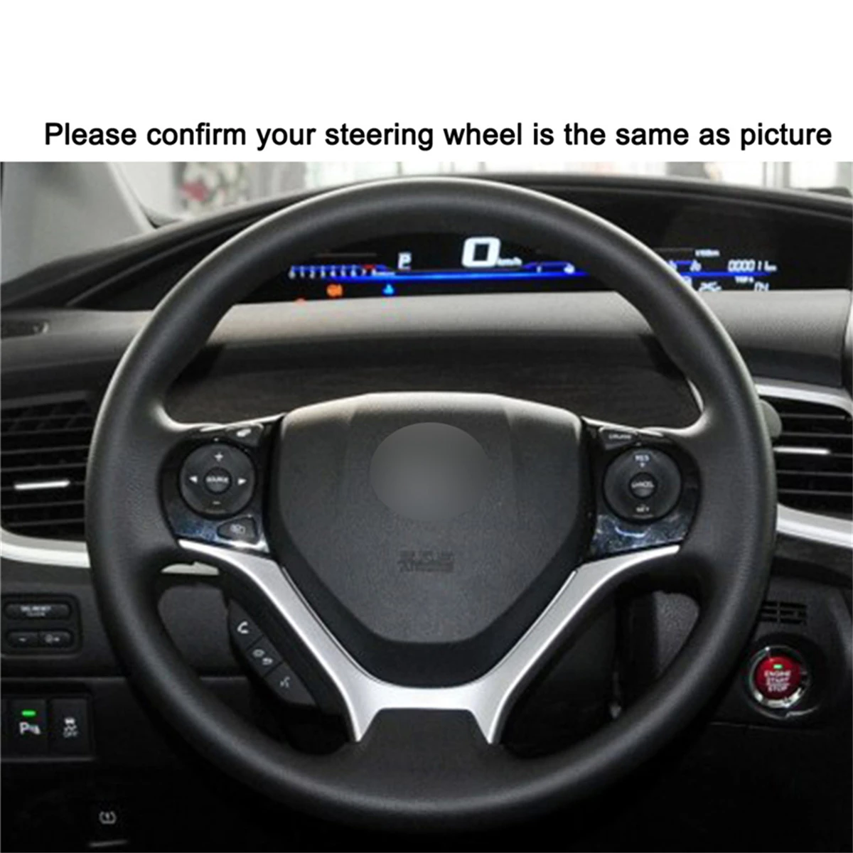 Shining wheat Hand-stitched Artificial Leather Steering Wheel Cover For Honda Civic 9 2012-2017 Car Accessories