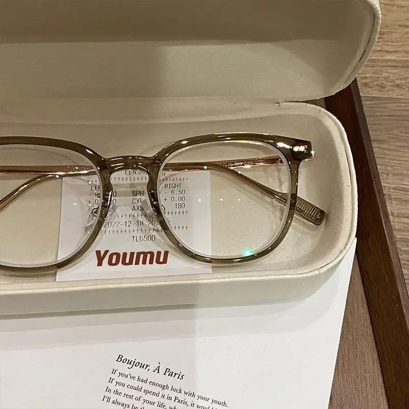 0 ~ -6,0 Myopiebrille Blaulichtbeständige flache Brille Ovale Harzlinsen Herren Computer Optische Brillen Unisex – Detail 2