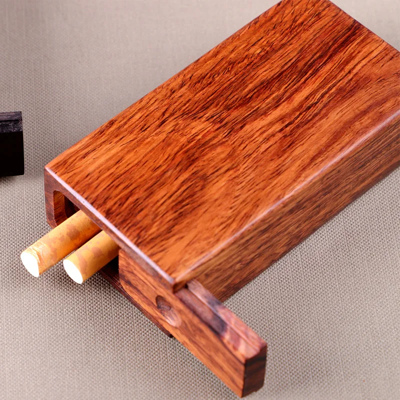 New solid wood whole wood hollowed out yellow pear wood cigarette box for business men's gifts