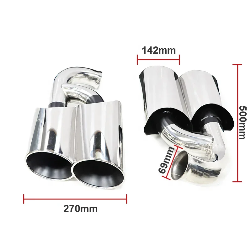 SYPES Stainless Steel Exhaust Pipe For 2006-2010 Porsche Cayenne Techart Exhaust Tip Muffler Tip