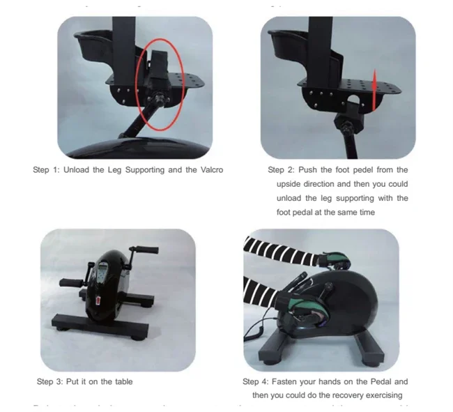 Aktive und passive Gliedmaßen medizinische Versorgung Gesundheitswesen Behinderte Rehabilitation Maschine Mini Pedal Heimtrainer für ältere Menschen