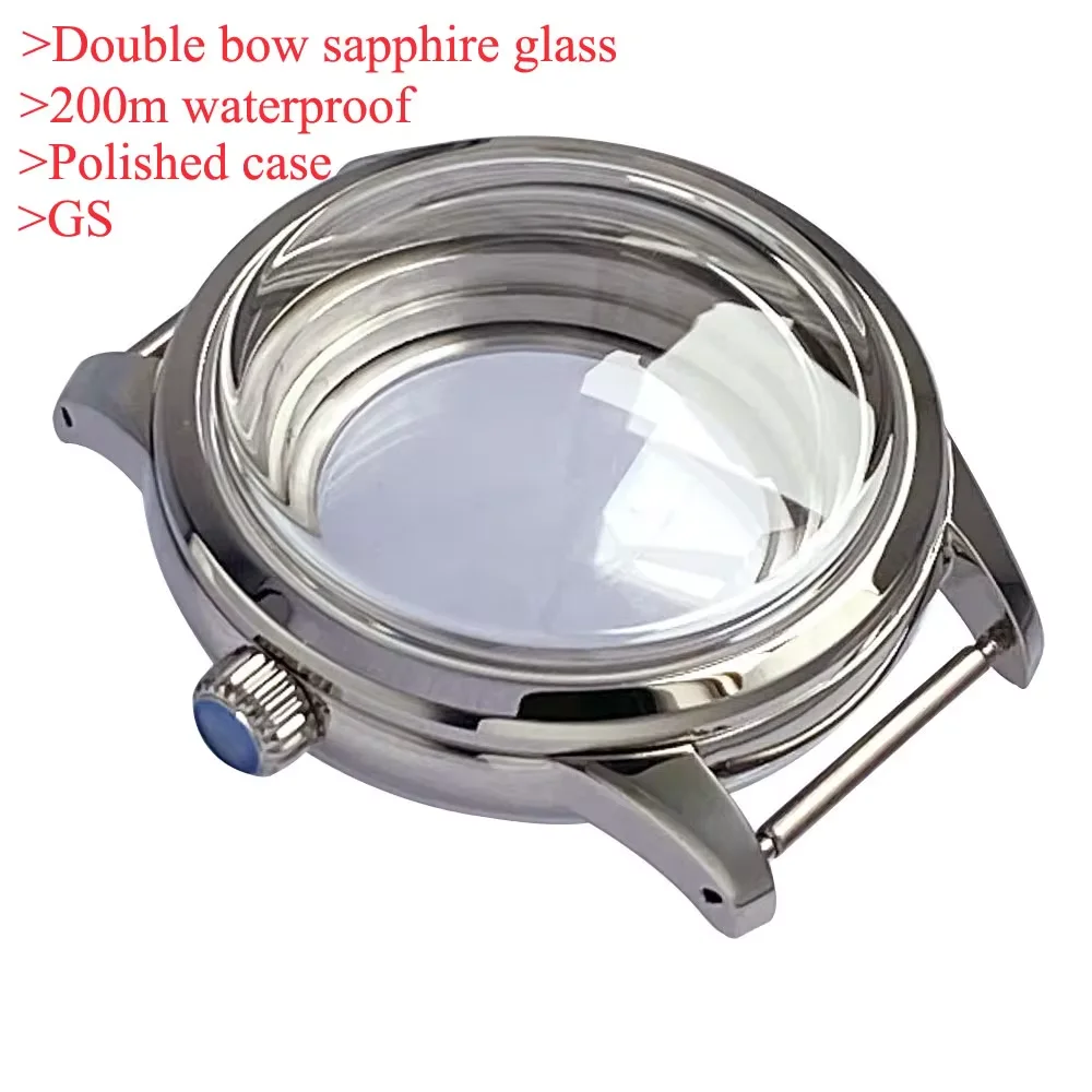 Hot 200M Waterdicht 40MM Gepolijst Horlogekast Schroef Kroon Fit Voor NH35A NH36A NH34A SKX SRP ETA2824 PT Dubbele Dome Saffierglas