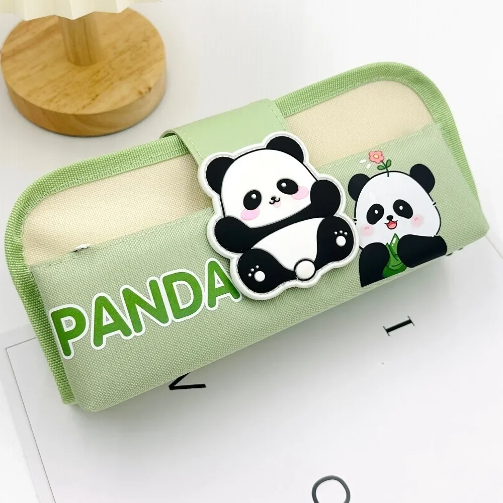 Panda Pen Bag Oxford ​​Large Capacity​​ Stationery Bag ​​Multilayer ​​Desktop Storage Stationery Organizer