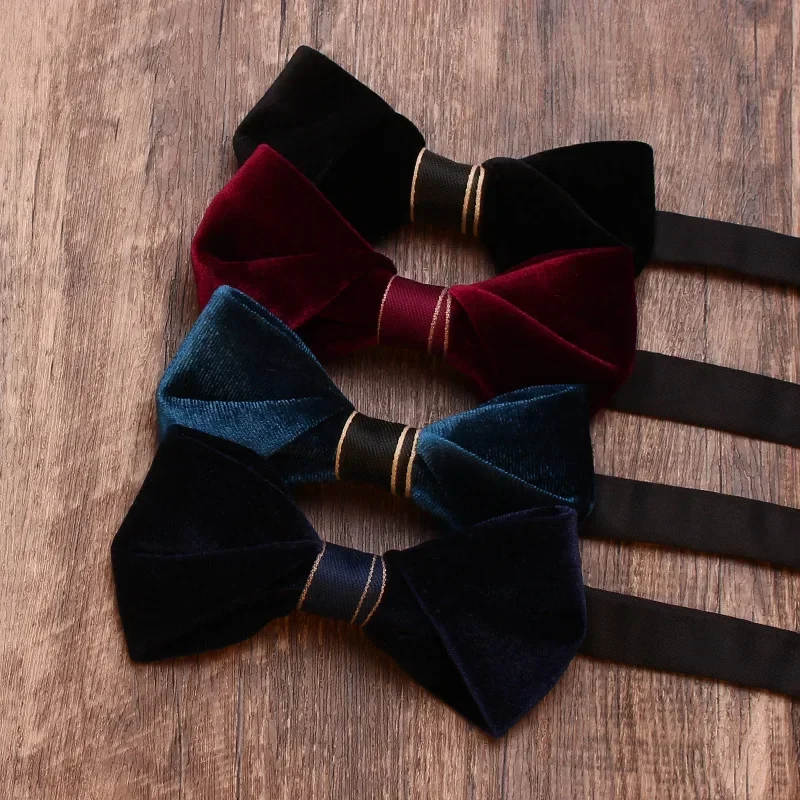 high quality summer new velvet bow tie personality jacquard fashion bow tie casual velvet bow tie