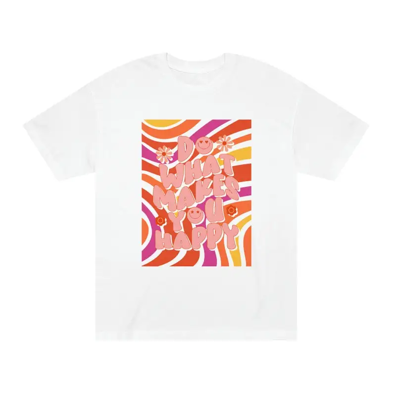 Делайте то, что делает вас счастливым дизайном, футболка в стиле Groovy, Классический Alstyle, 1301 длинный или короткий рукав Делайте то, что делает вас счастливым дизайном, футболка в стиле Groovy, Классический Alstyle, 1301 длинный или короткий рукав