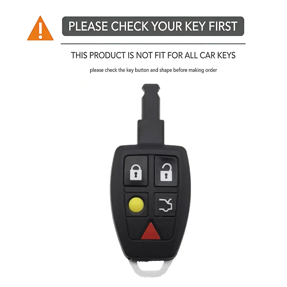 5 Buttons For Volvo C30 C70 S40 V50 2004 - 2007 Silicone Remote Key Case Fob Shell Cover Skin Jacket Sleeve Holder Accessorise