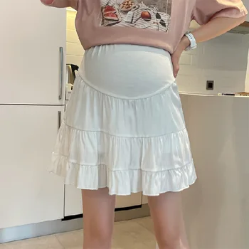 Maternity Skirt Summer 2022 New Breathable Pleated Simple Korean Style Chiffon Above Knee Mini Temperament Versatile Pregnancy