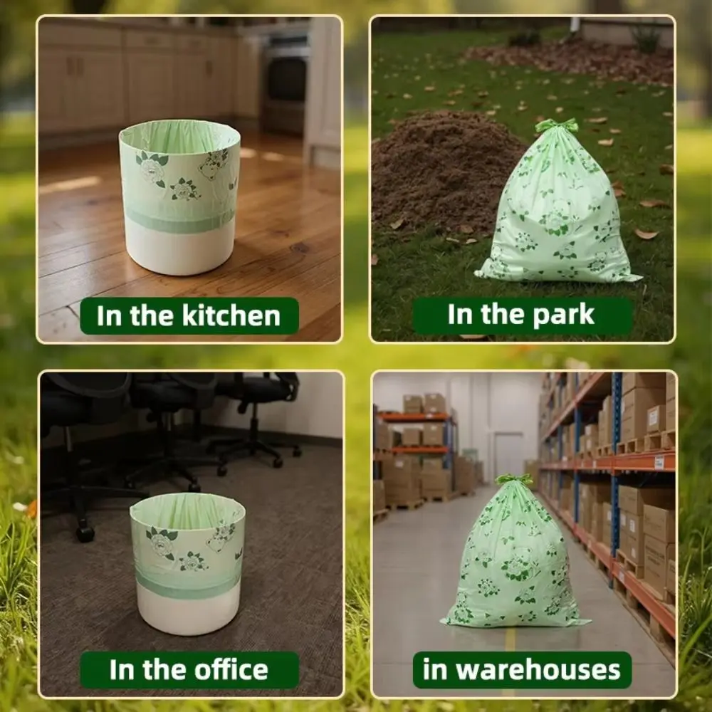 

30pcs/rolls Not Easy To Break Drawstring Garbage Bag Thickened Material Portable Design Thickened Trash Bag Plastic