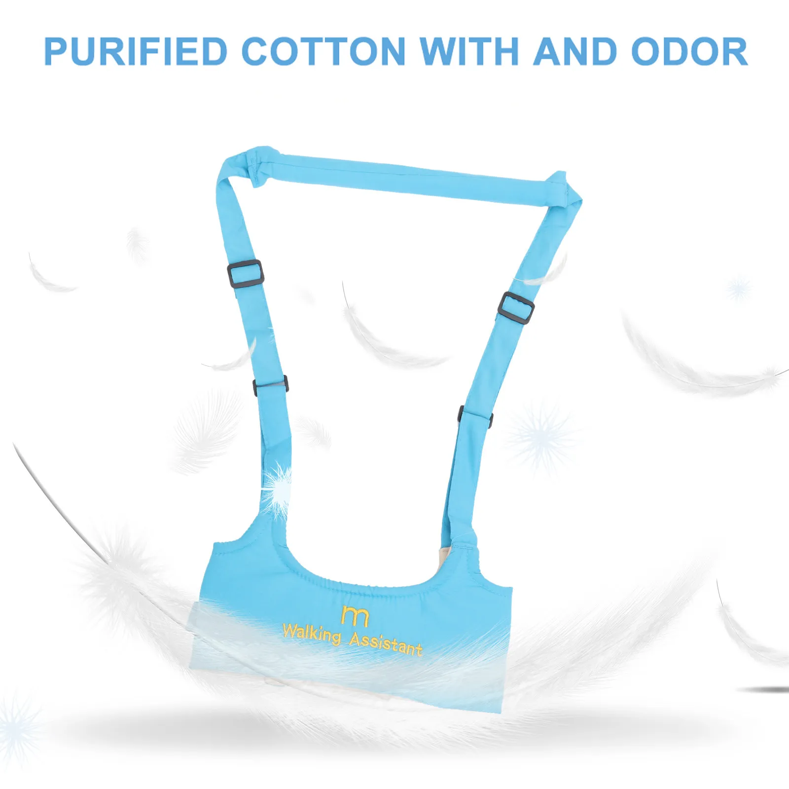 Adjustable Cotton Baby Walking Harness for Safe Reduces Parent Back Strain Handheld Walker Helper Learning Assistant