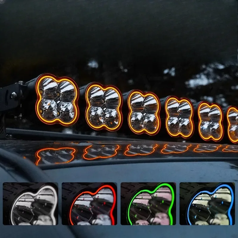 High power 38-inch RGB modular can be connected to 12V roof frame LED light strip, with DRL car off-road vehicle UTV light