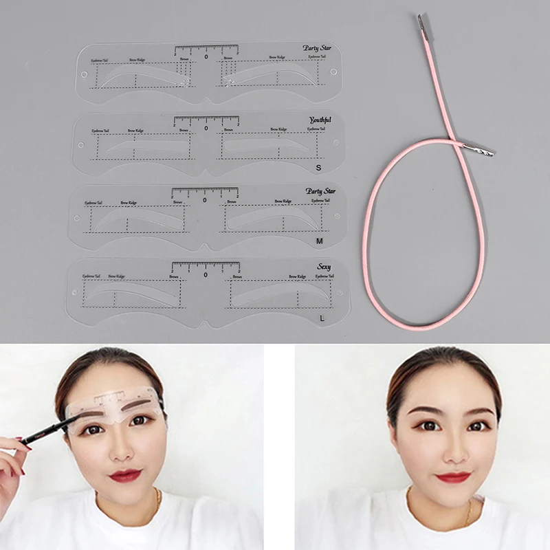 12Pcs Reusable Eyebrow Mold Multifunctional Eyebrow Drawing Guide Card DIY Eyebrow Makeup Tools for Beginner