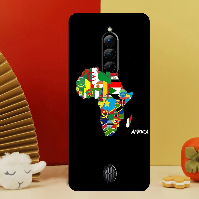 حافظة خريطة أفريقيا Geogra لهاتف Nubia Red Magic 10 Pro Plus 6 7 Pro 6S 7S 5G 6R RedMagic 9S 8s 8 9 Pro Plus