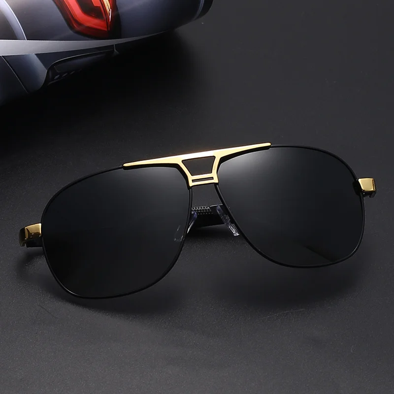 Male Vintage Black Pilot Sunglasses Luxury Men\'s Polarized Sunglasses Driving Sun Glasses for Men Women Brand Designer Eyewear