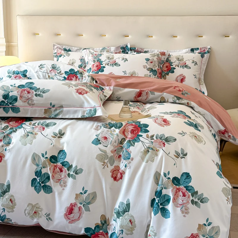 Egyptian Cotton 3pcs Duvet Cover Set Including 2 Pillowcases New Nordic-style Printed Bedding Soft Skin-friendly and Breathable
