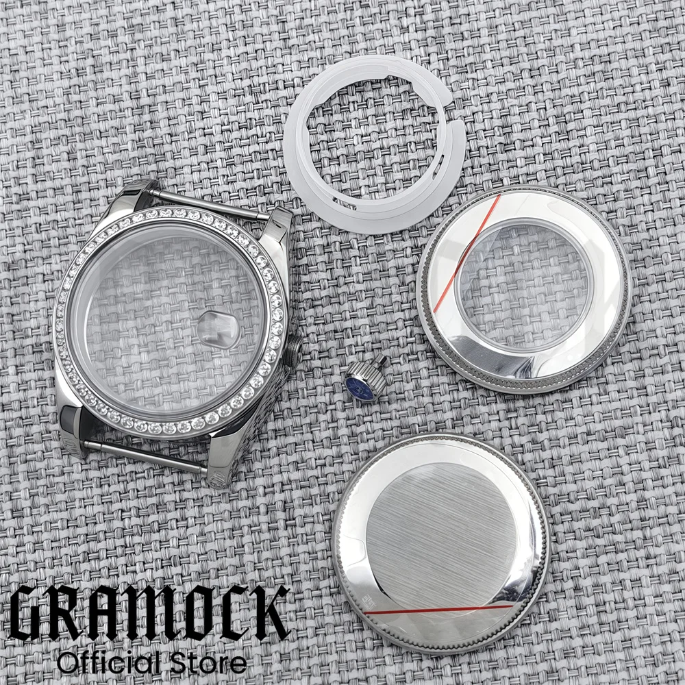 Gramock 31mm Women Watch Case For NH05 06 Movement Fit 24.5mm Dial 17mm Strap Mechanical Watch Modification Accessories