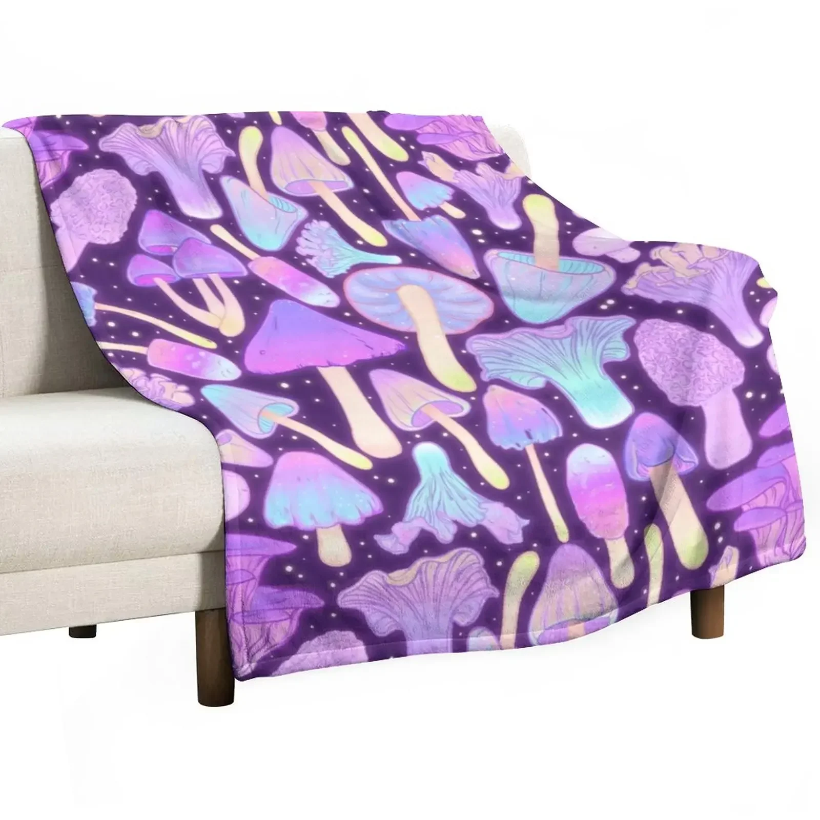 

Spooky Mushroom Hunt Throw Blanket Soft Beds Thermal Blankets